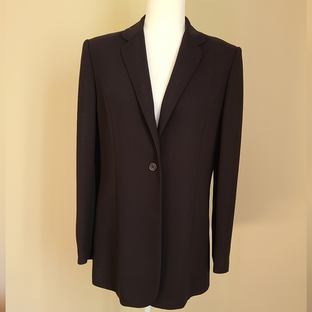 Grace 2-Piece Skirt Suit Set Blazer 8 / Skirt 6 Dark Chocolate Brown Career